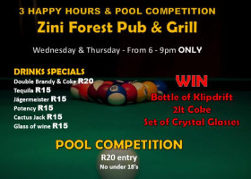 Zini Forest Pub Grill menu