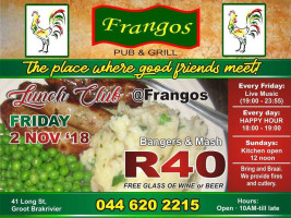 Frango's menu