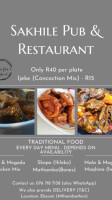 Sakhile Pub menu