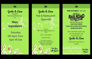 Gecko And Lime menu