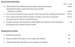 Fishermans Cottage menu