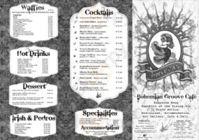 Bohemian Groove Cafe menu